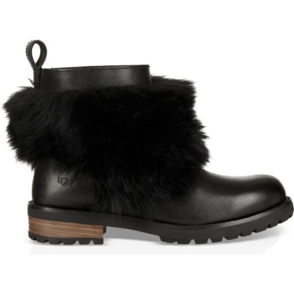NEW UGG® Otelia Fluff Fur Bootie Black - Picture 3 of 6